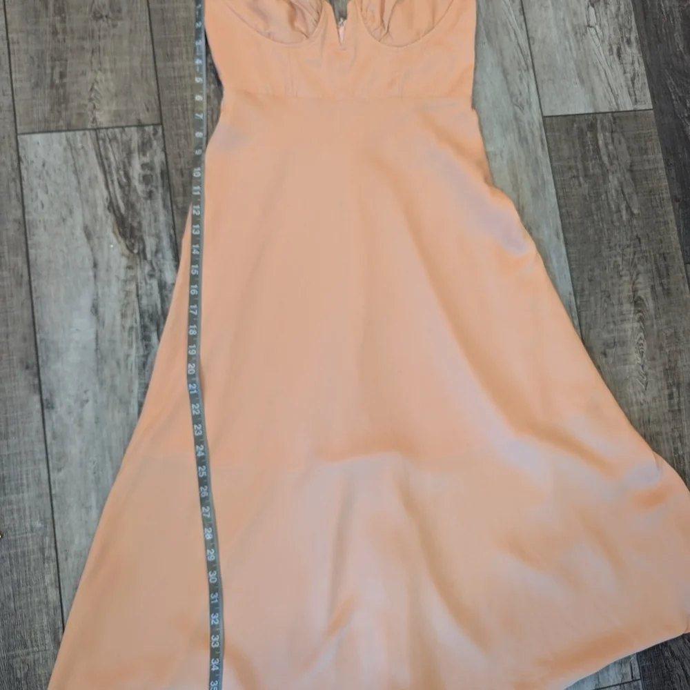 Here Comes The Sun Peach Sleeveless Spaghetti Strap Slip Dress Size Medium - Picture 9 of 11